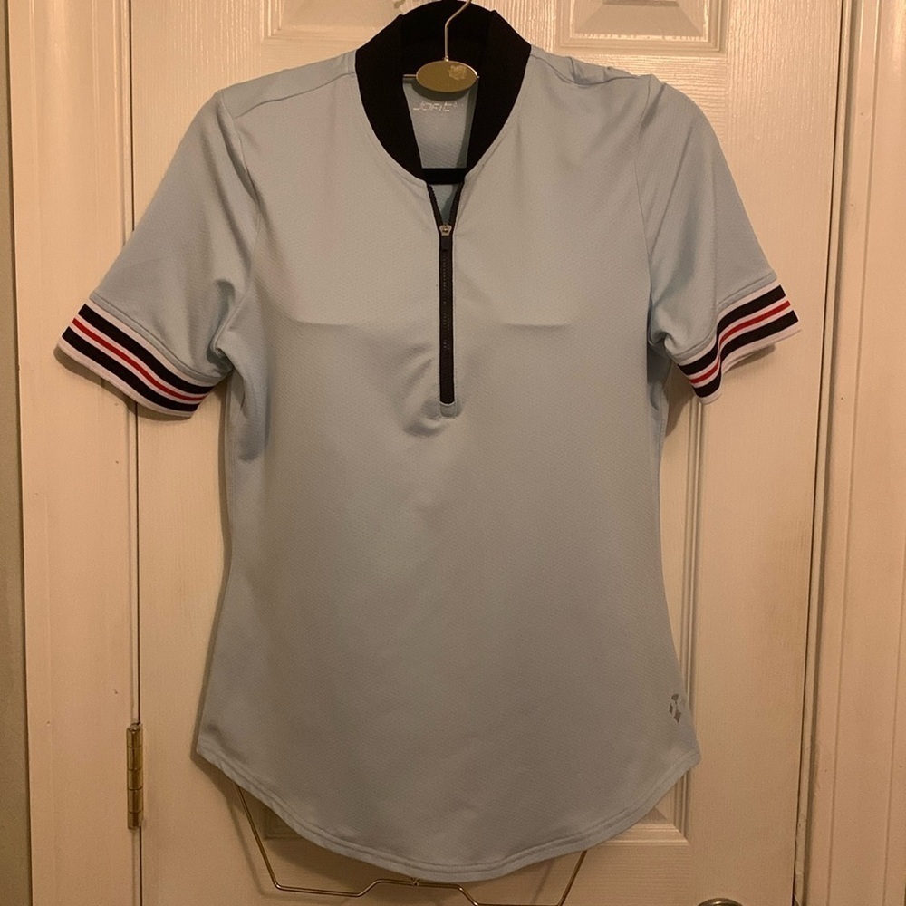 Jofit Powder Blue Zip Up Shirt Size S #426